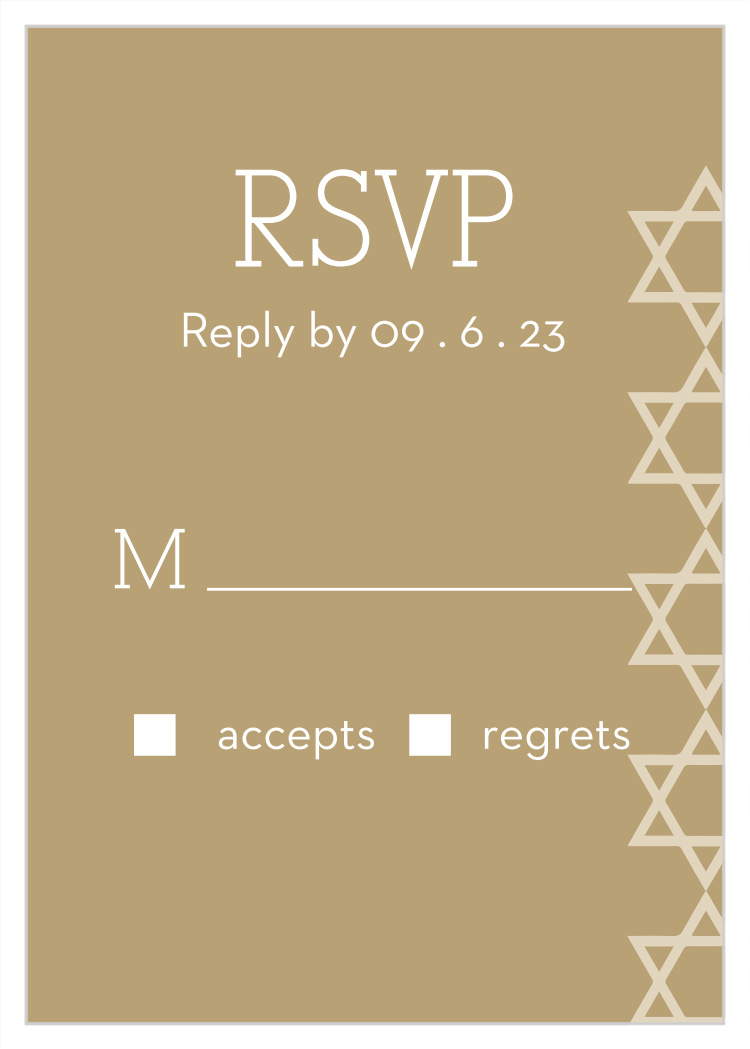 Joyous Monogram Bar Mitzvah Response Cards