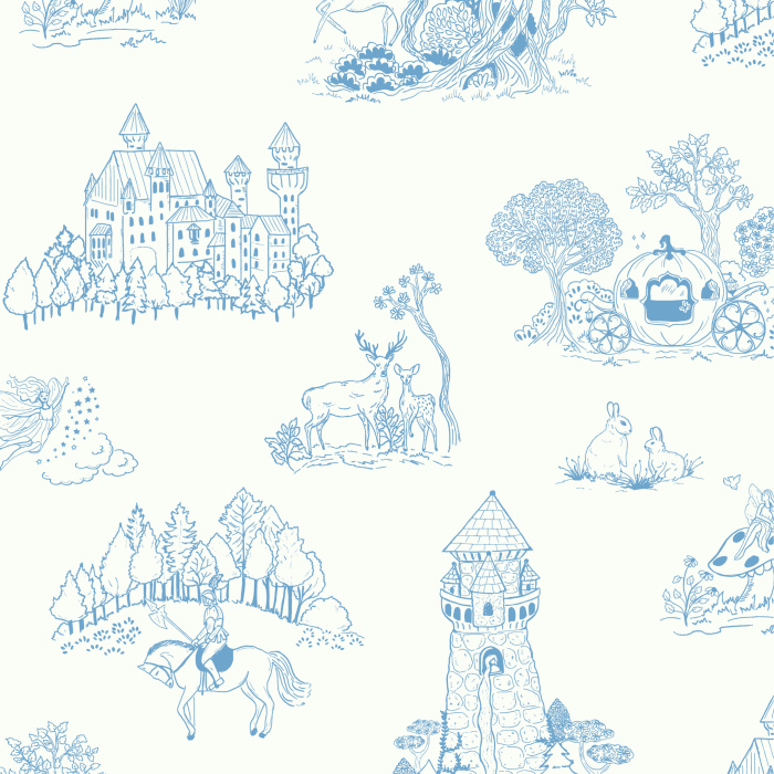 Create the perfect whimsical playroom for your child with our Fairytale Wonderland Peel and Stick Wallpaper.