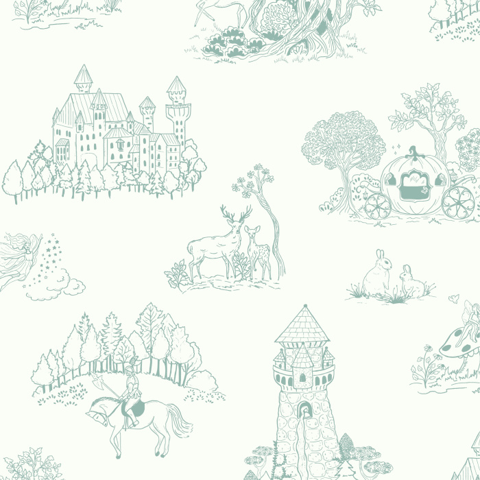 Create the perfect whimsical playroom for your child with our Fairytale Wonderland Peel and Stick Wallpaper.