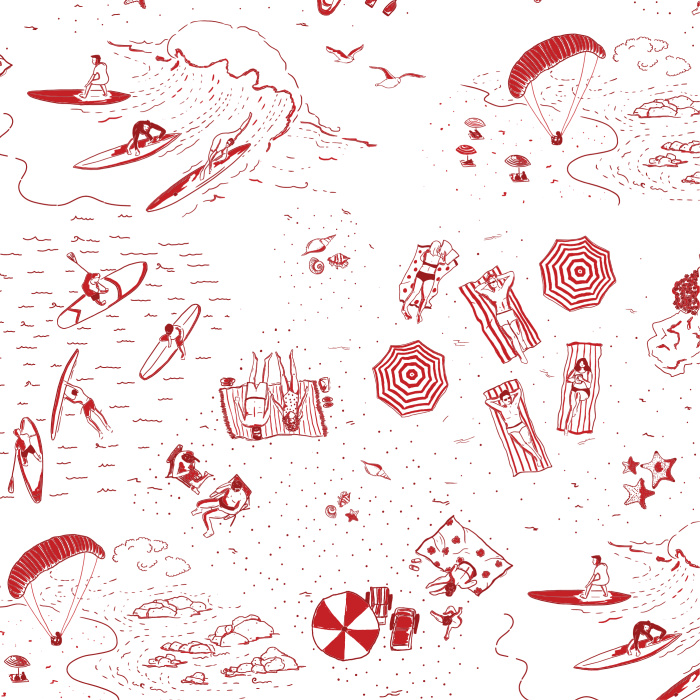 Bring the look of a tropical getaway to any room in your home with our Day At The Beach Peel and Stick Wallpaper.