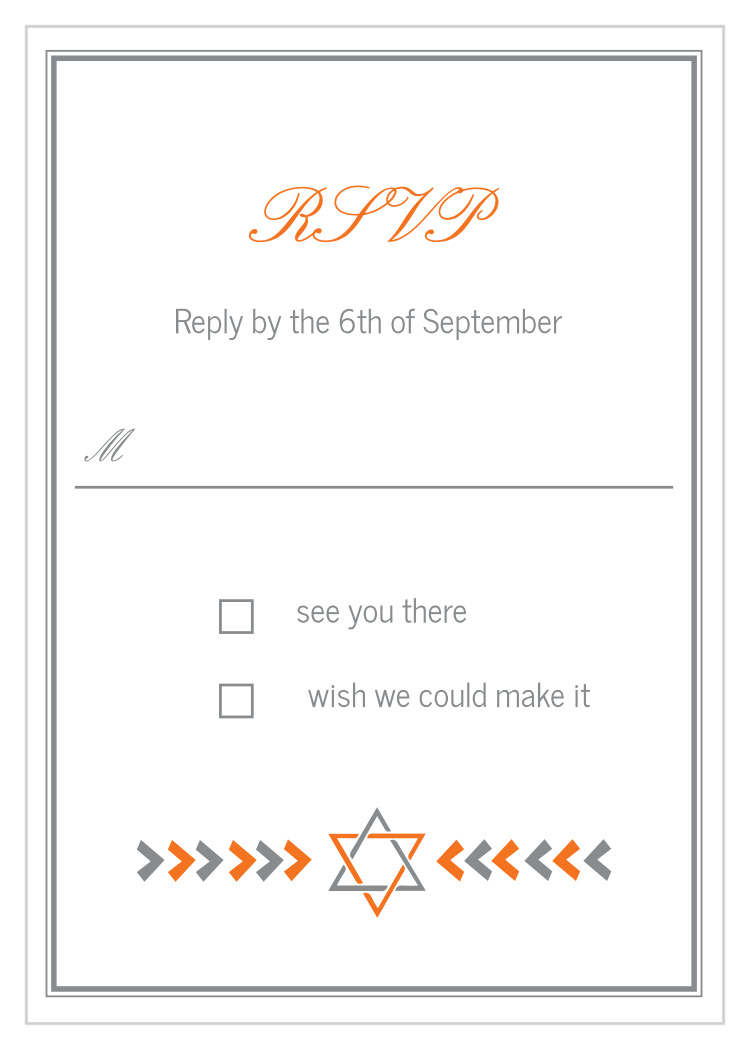 Pointed Arrows Bar Mitzvah Response Cards