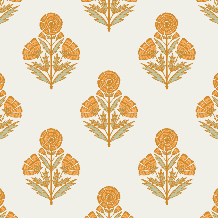 Our Block Print Daisy Peel and Stick Wallpaper is sure to add a touch of greenery to any room in your home.