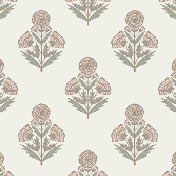 Our Block Print Daisy Peel and Stick Wallpaper is sure to add a touch of greenery to any room in your home.