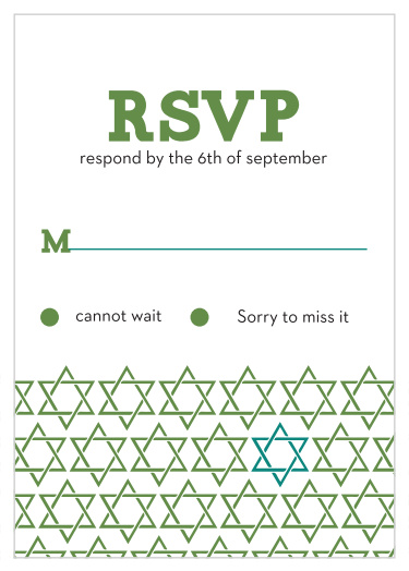 Obtain your guests attendance by sending out this RSVP card. Customize the colors and fonts to match you Bar Mitzvah theme exactly!