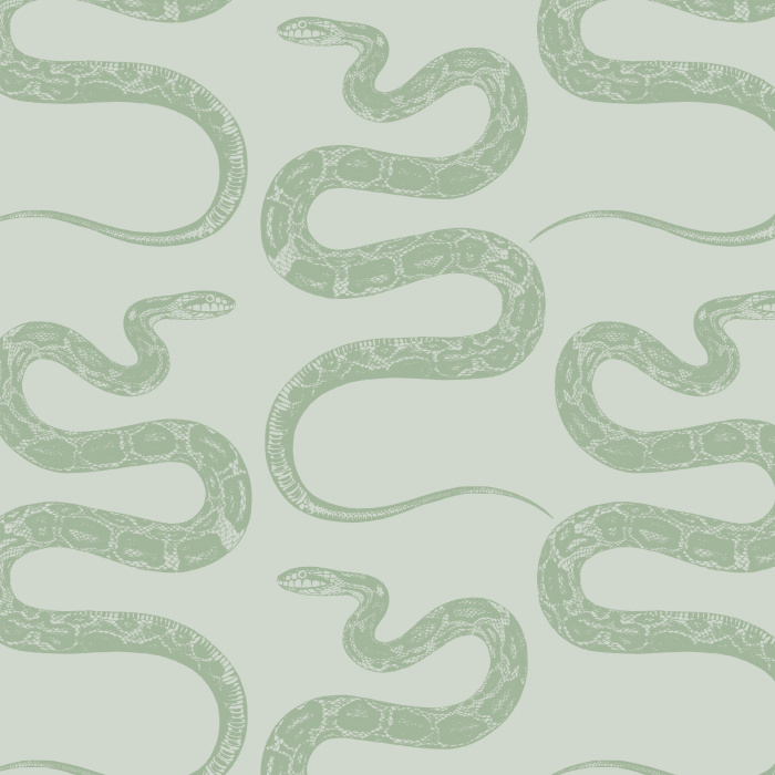 Create a stunningly serpentine look with our Mirrored Snakes Peel and Stick Wallpaper.