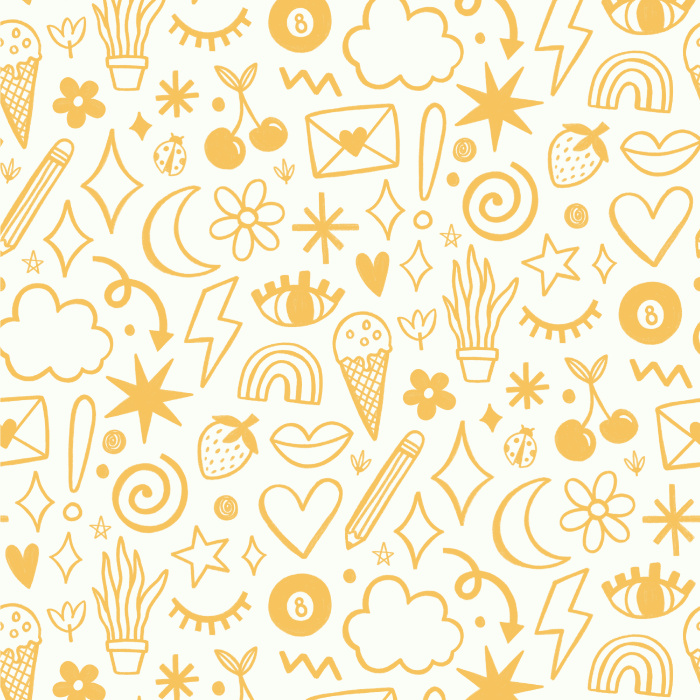 Express yourself with our Doodle Art Peel and Stick Wallpaper. 