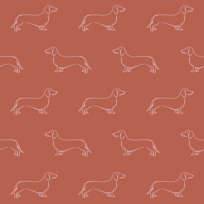 Fill your space with the things you love with our Little Dachshund Peel and Stick Wallpaper.
