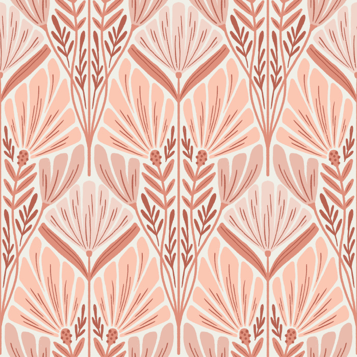 Create a stunningly elegant space with our Botanical Art Deco Peel and Stick Wallpaper.