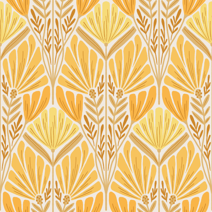 Create a stunningly elegant space with our Botanical Art Deco Peel and Stick Wallpaper.