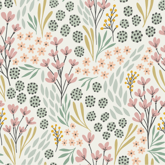 Our Frolicking Florals Peel and Stick Wallpaper bring an eye-catching statement to any wall in your home.