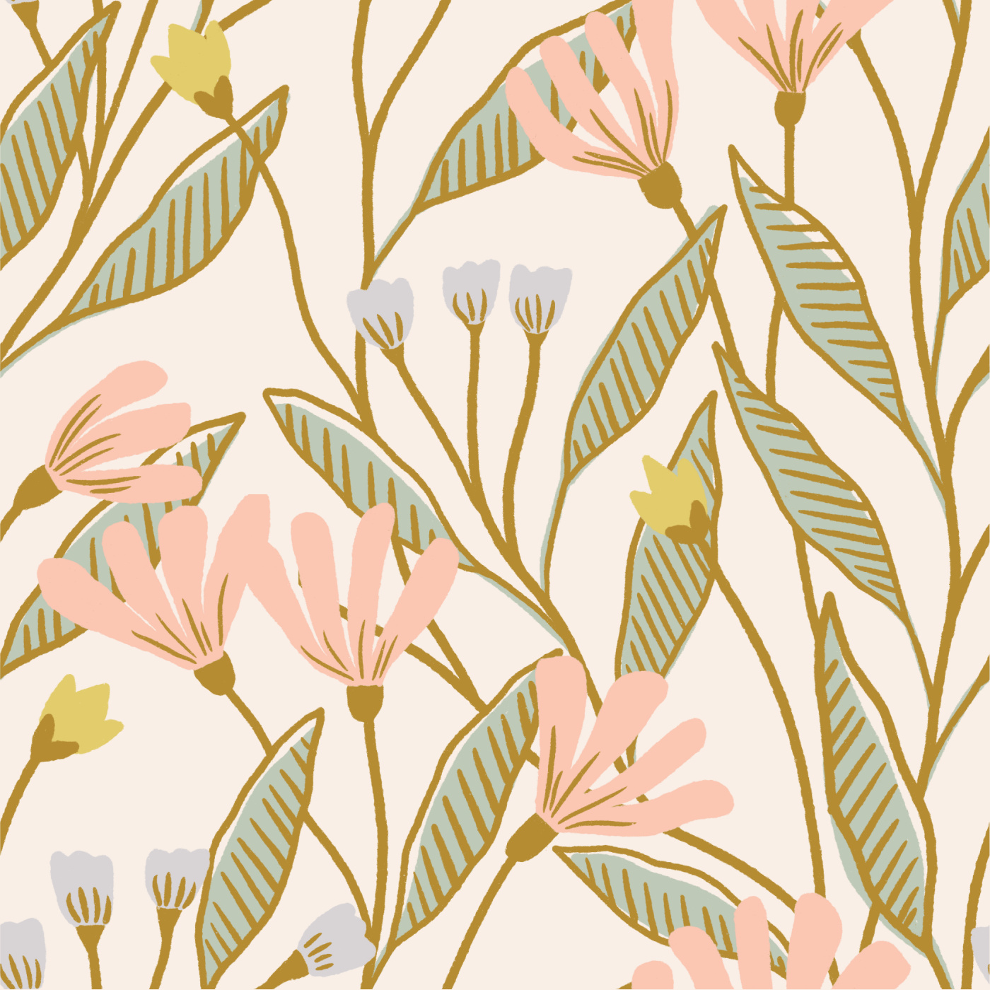 Tropical Floral Wallpaper