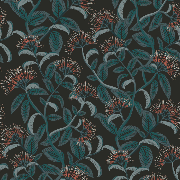 Create the perfect atmosphere with our Moody Metrosideros Peel and Stick Wallpaper.