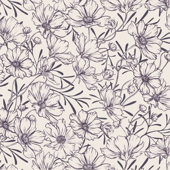 Bring a modern touch of nature to any wall in your home with our Cosmos Blossoms Peel and Stick Wallpaper.