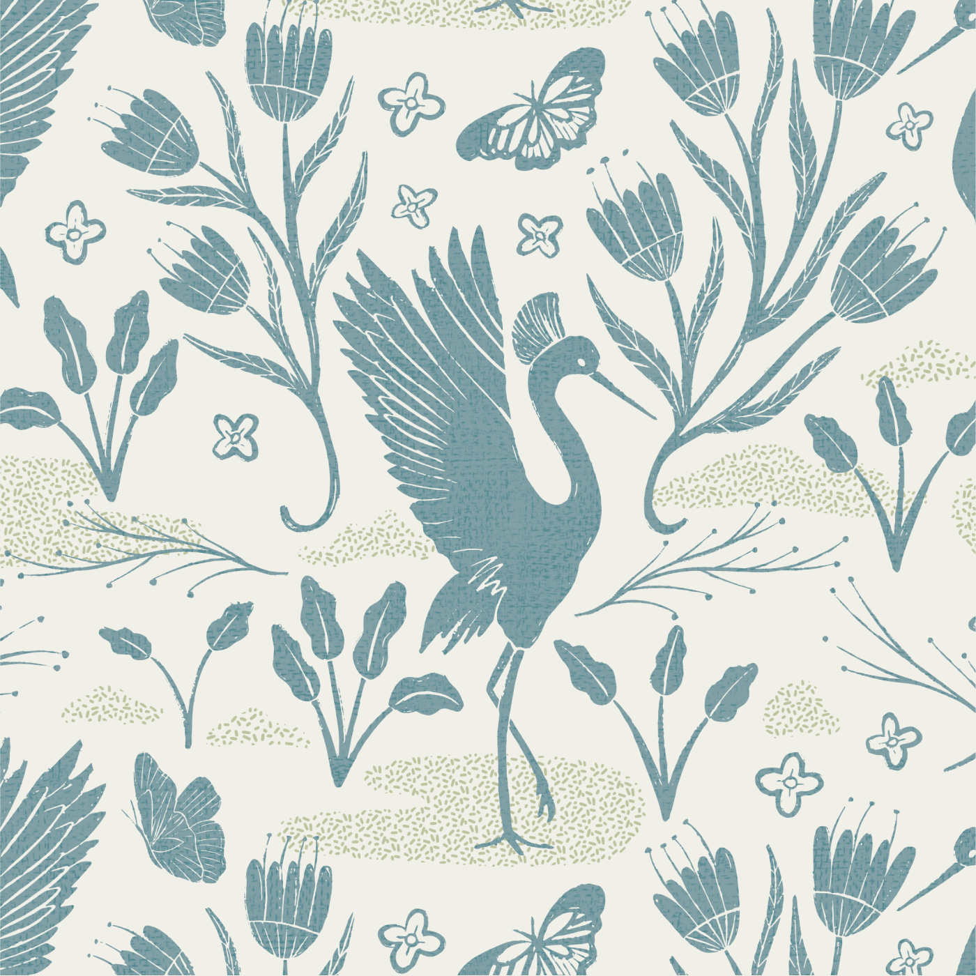 Crane Toile Wallpaper