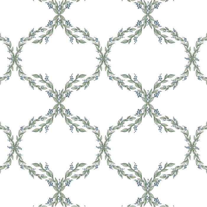 Bring a touch of greenery to any wall in your home with our Berry Filigree Peel and Stick Wallpaper.
