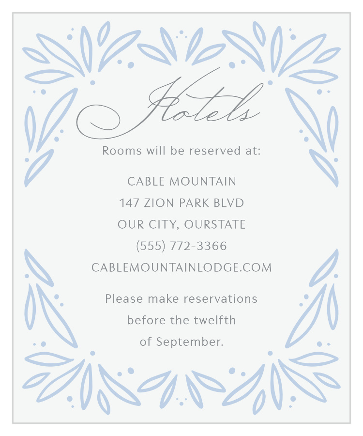 Bursting Frame Accommodation Cards