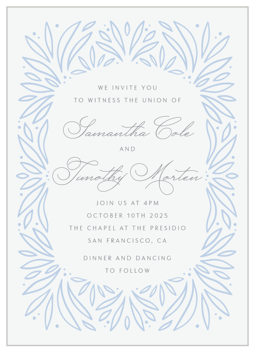 Family and friends are sure to come for your special day when you send out our Bursting Frame Wedding Invitations.