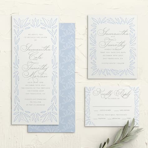 Bursting Frame Tea Wedding Invitations