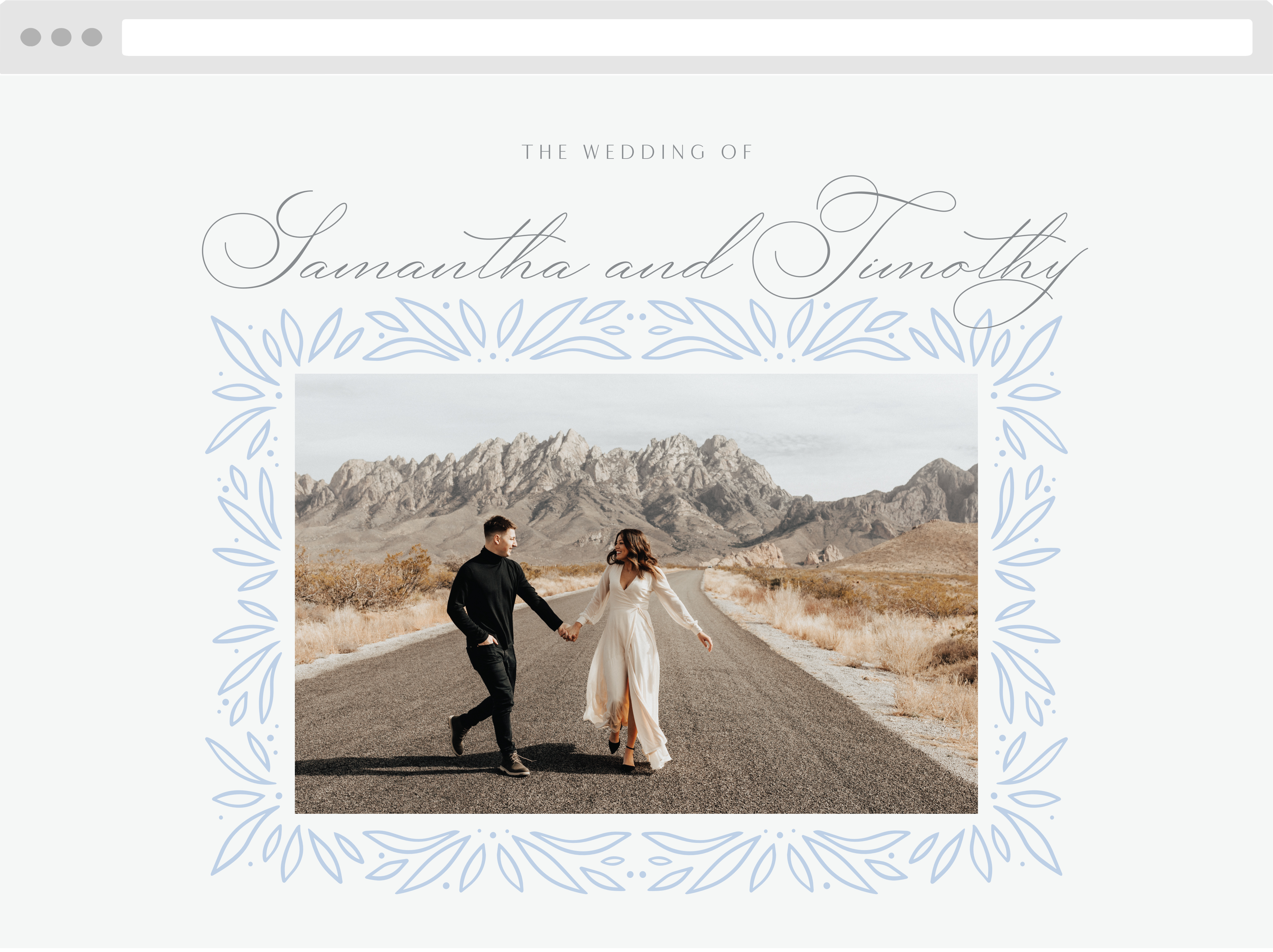 Bursting Frame Wedding Website