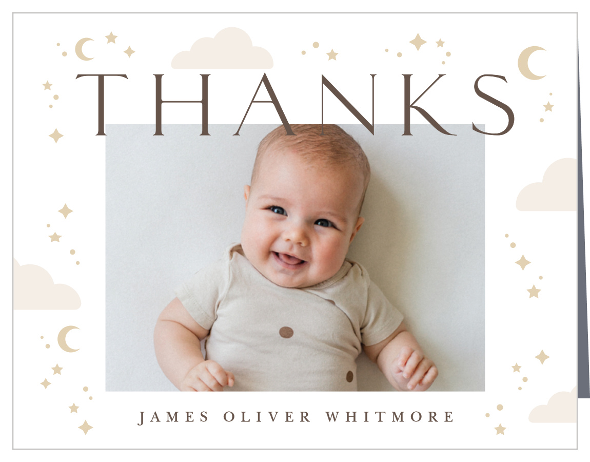 Stardust Hello Birth Announcement Thank You Cards by Basic Invite