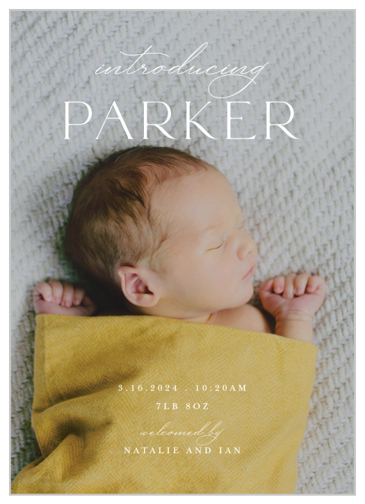 Announce your little one in style with our Sweet Intro Birth Announcements.