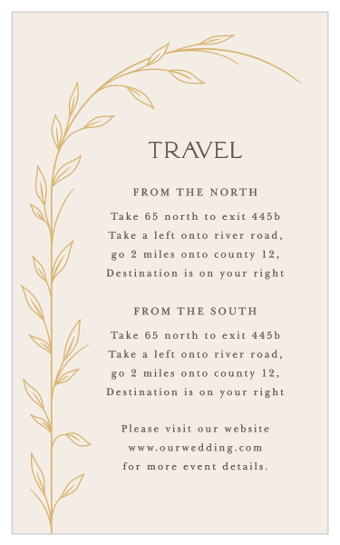 Your guests will have no issue finding their way to your venue with the help of our Arched Vine Direction Cards.