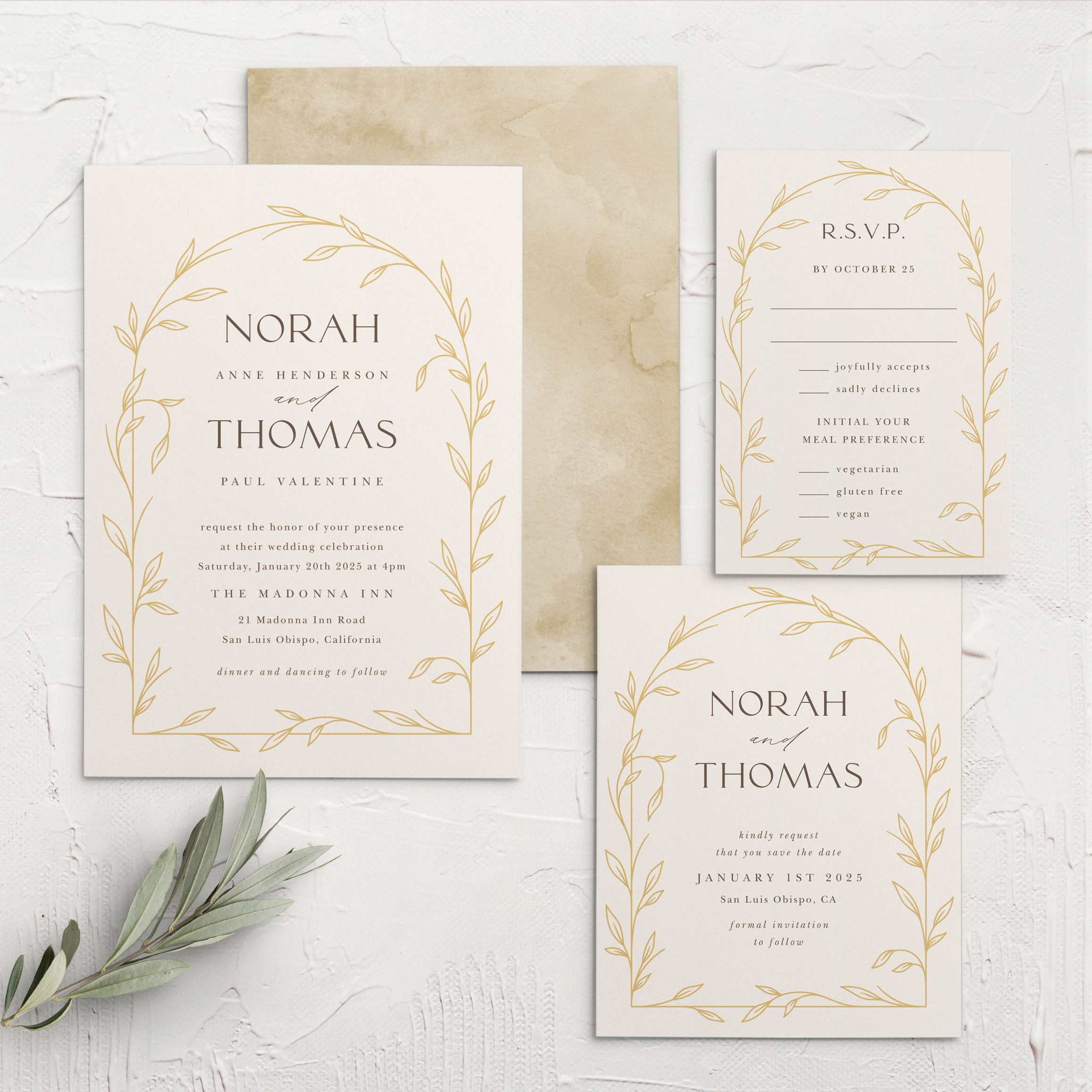 Arched Vine Wedding Invitations