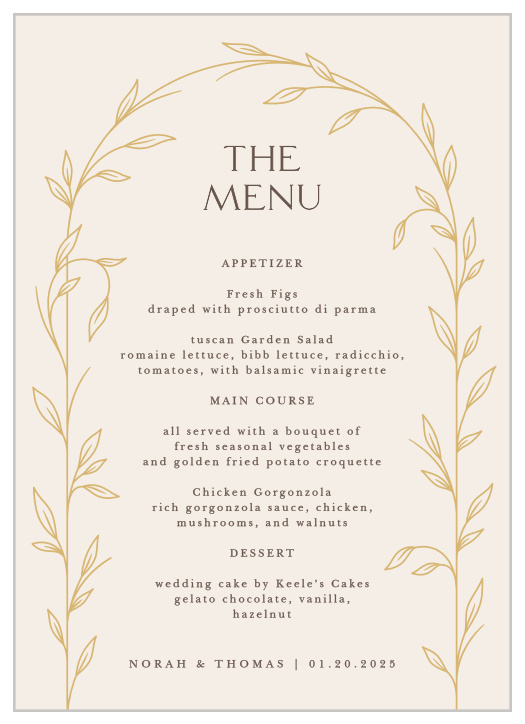 Wedding Menu Cards