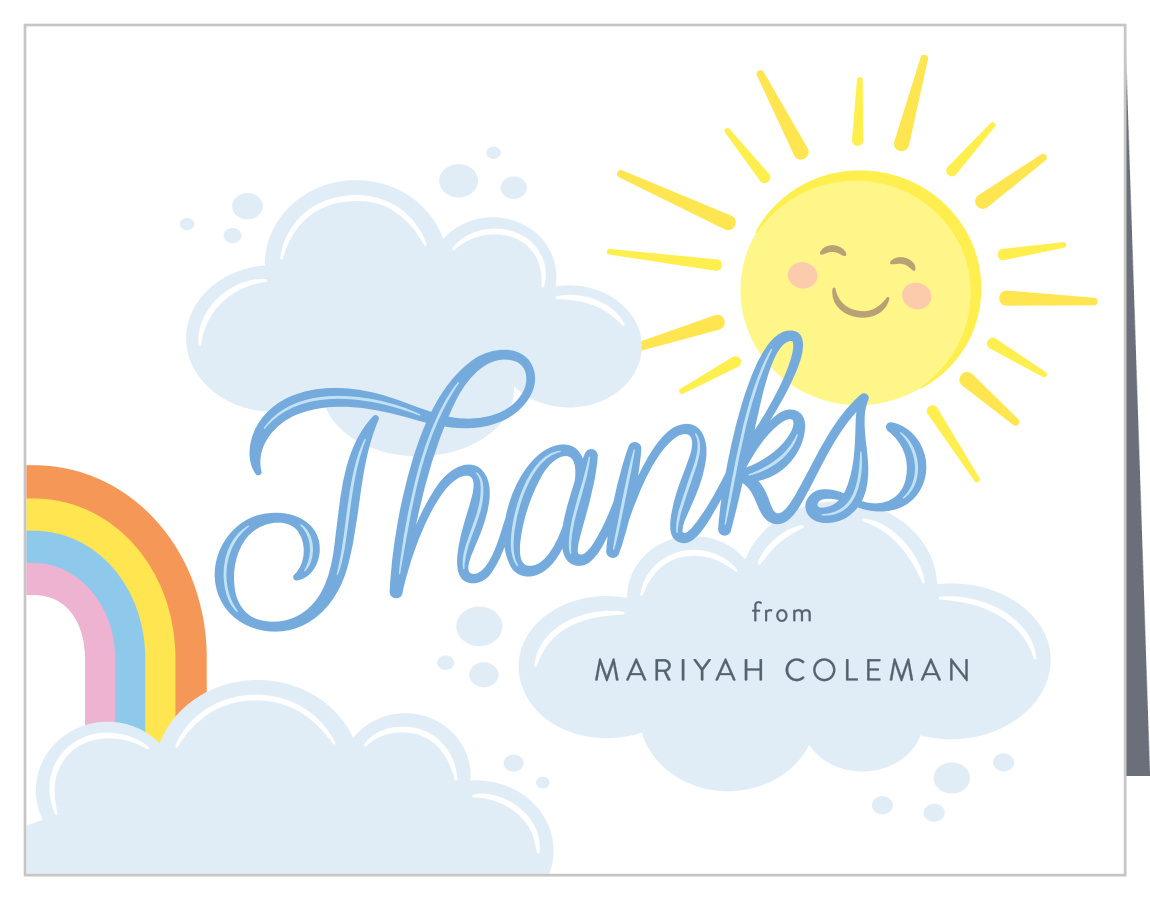 Sun In The Sky Baby Shower Thank You Cards