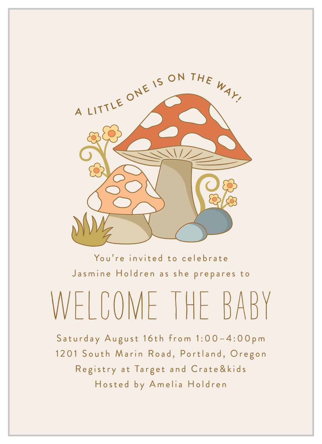 Mushroom Love Baby Shower Invitations