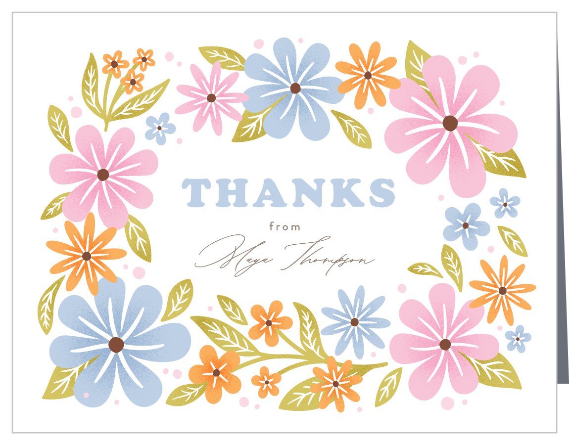 Flower Power Baby Shower Thank You Cards
