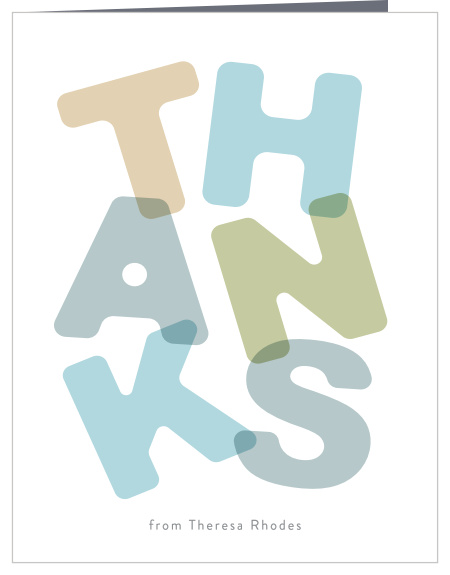Share your appreciation with our Stamped Overlay Baby Shower Thank You Cards.