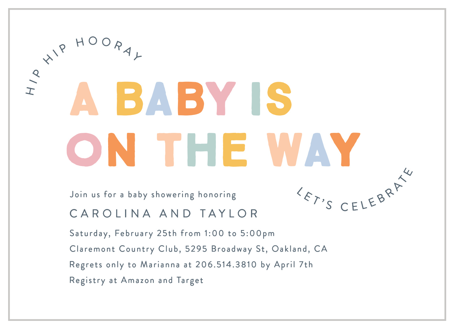 On The Way Baby Shower Invitations