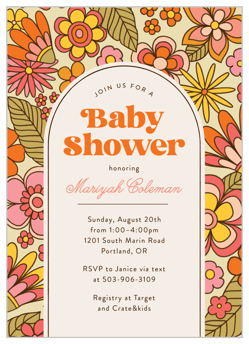 Handmade Retro Baby Shower Invitations