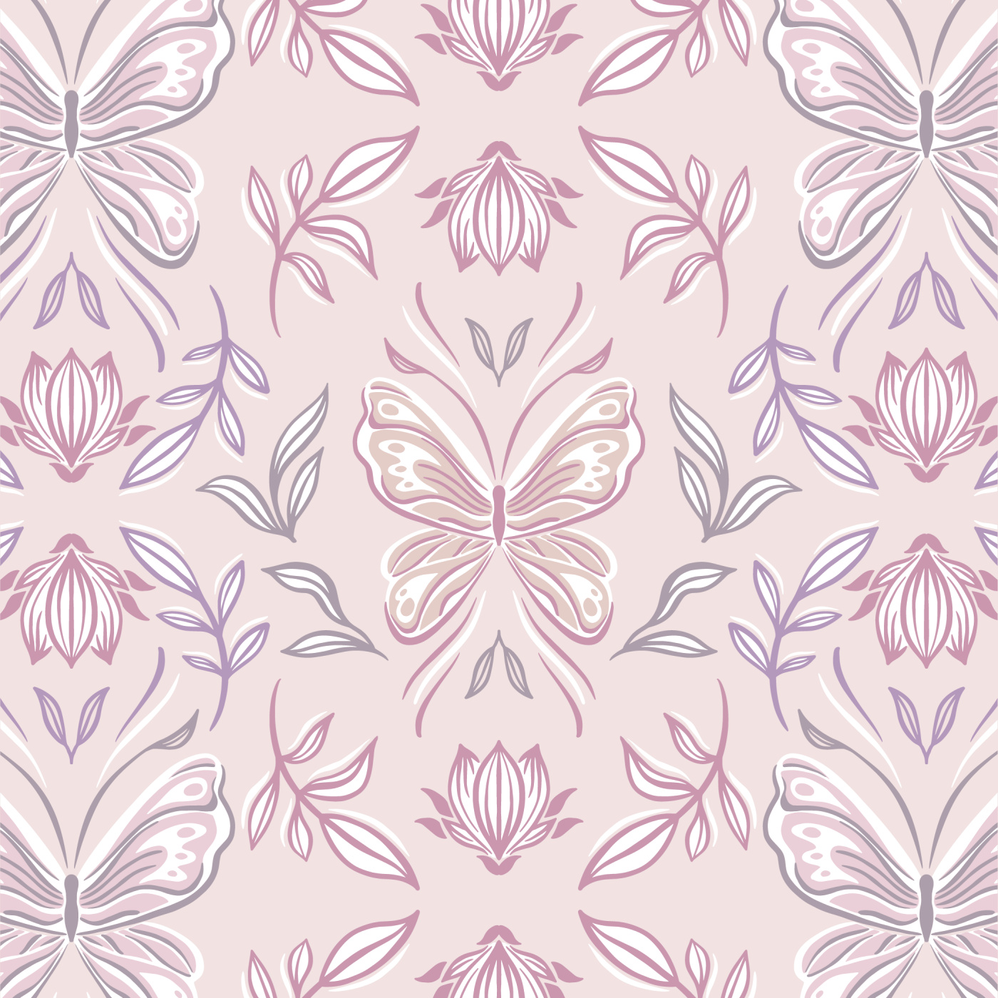 Butterfly Lotus Peel and Stick Removable Wallpaper | Love vs. Design