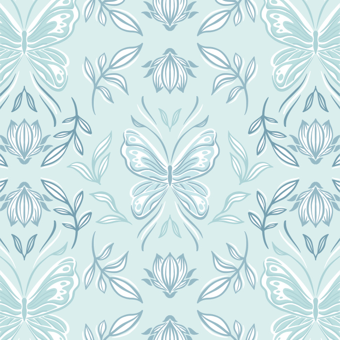 Add a whimsical touch of nature to any wall in your home with our Butterfly Lotus Peel and Stick Wallpaper.