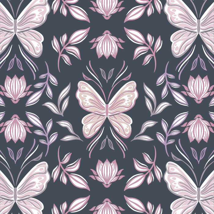 Add a whimsical touch of nature to any wall in your home with our Butterfly Lotus Peel and Stick Wallpaper.