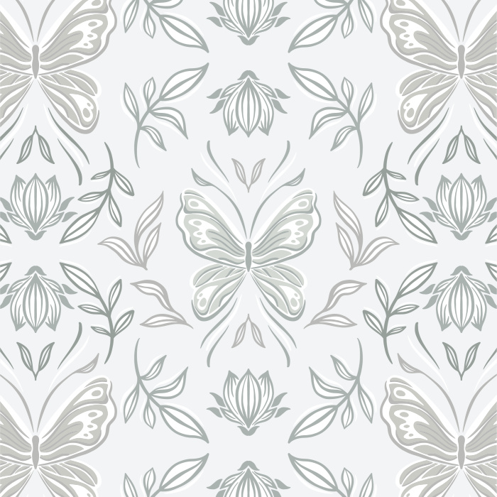Add a whimsical touch of nature to any wall in your home with our Butterfly Lotus Peel and Stick Wallpaper.