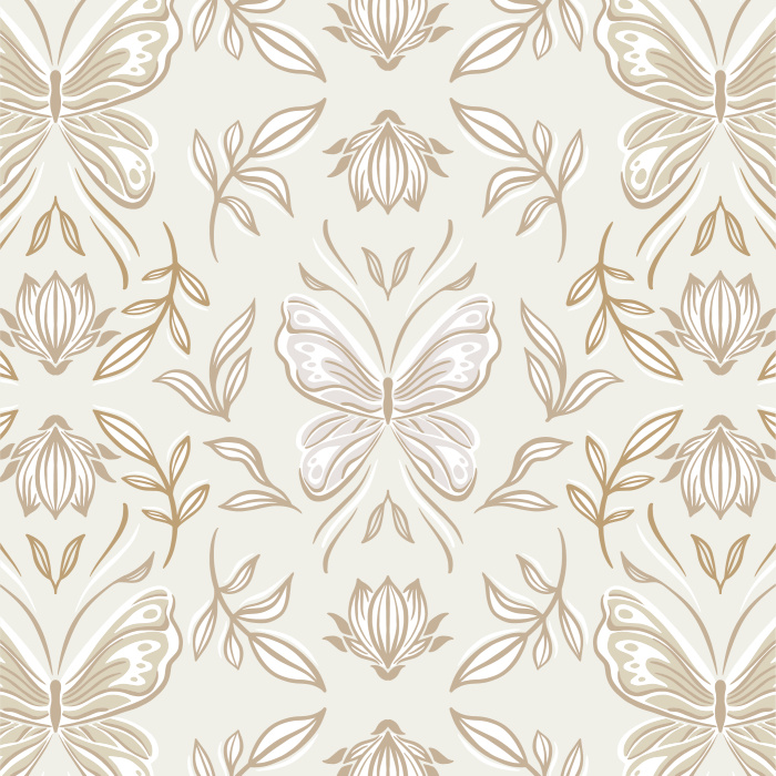 Add a whimsical touch of nature to any wall in your home with our Butterfly Lotus Peel and Stick Wallpaper.