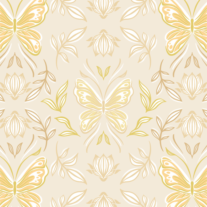 Add a whimsical touch of nature to any wall in your home with our Butterfly Lotus Peel and Stick Wallpaper.