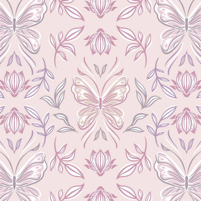 Add a whimsical touch of nature to any wall in your home with our Butterfly Lotus Peel and Stick Wallpaper.