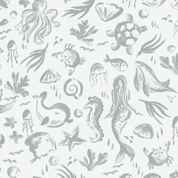 Transform your child's room into an underwater adventure with our Mermaid Story Peel and Stick Wallpaper.