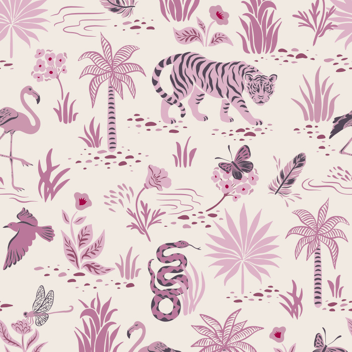 Create a colorful menagerie with our beautiful Wild & Free Peel and Stick Wallpaper.