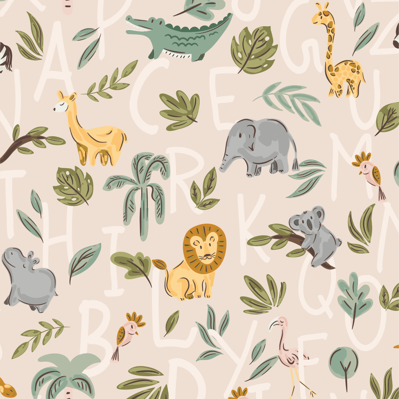 Hidden Alphabet Jungle Wallpaper