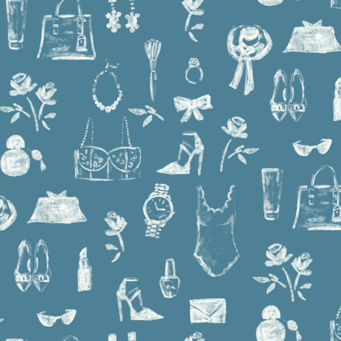 Create the perfect atmosphere of a boutique with our Getting Glammed Up Peel and Stick Wallpaper.
