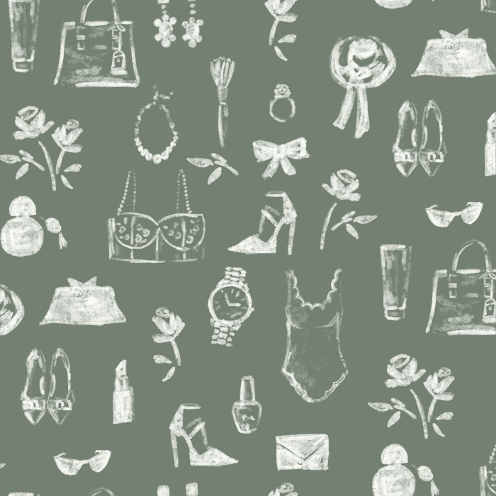 Create the perfect atmosphere of a boutique with our Getting Glammed Up Peel and Stick Wallpaper.