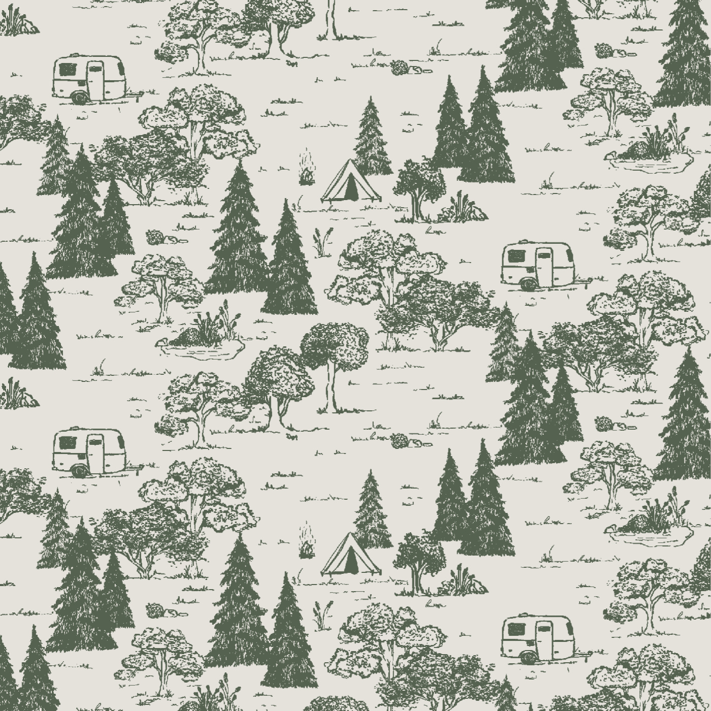 Forest Campsite Wallpaper