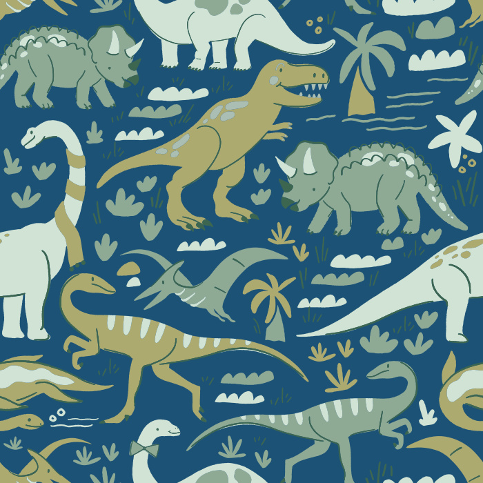 Create the most exciting room in your home with our Dinosaur Romp Peel and Stick Wallpaper. 