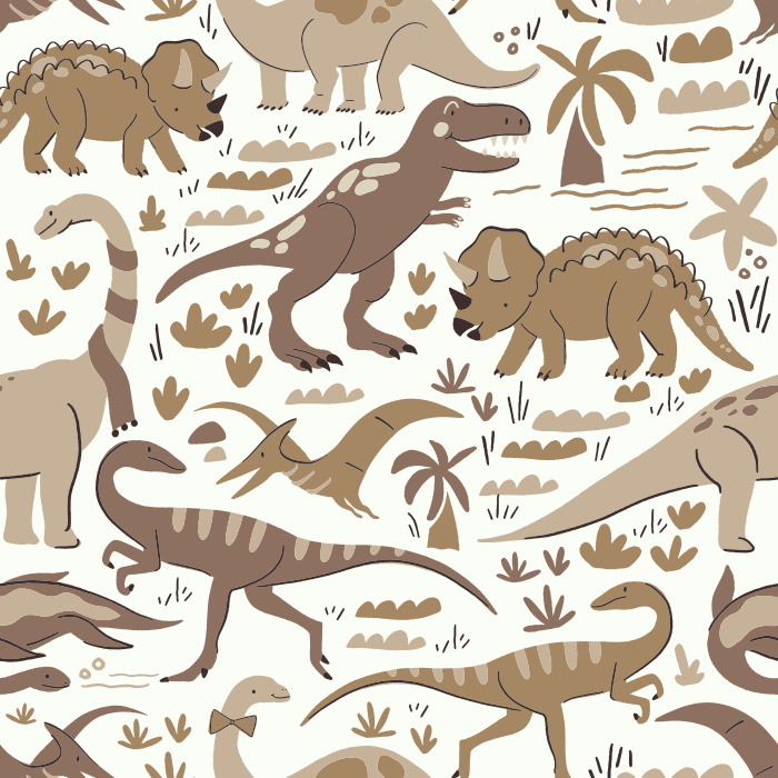 Create the most exciting room in your home with our Dinosaur Romp Peel and Stick Wallpaper.