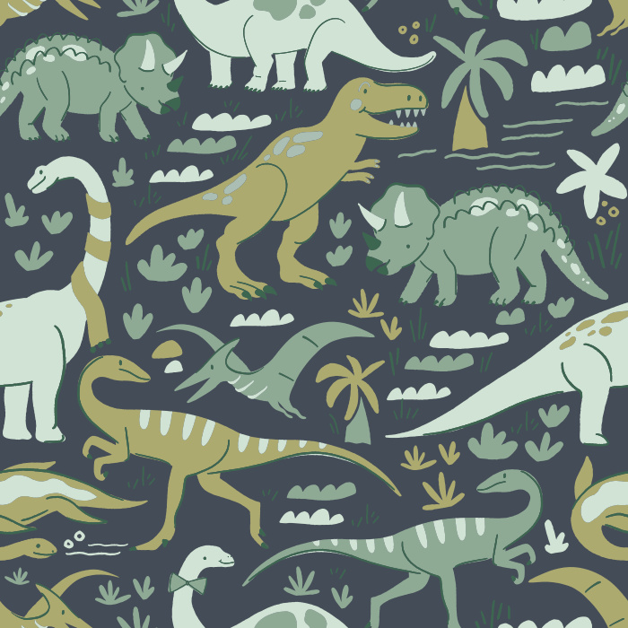 Create the most exciting room in your home with our Dinosaur Romp Peel and Stick Wallpaper. 